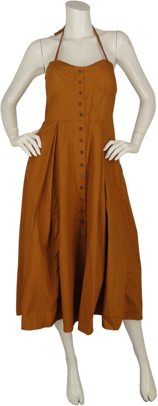 Genuine People Button Down Midi Rust Dress NWT